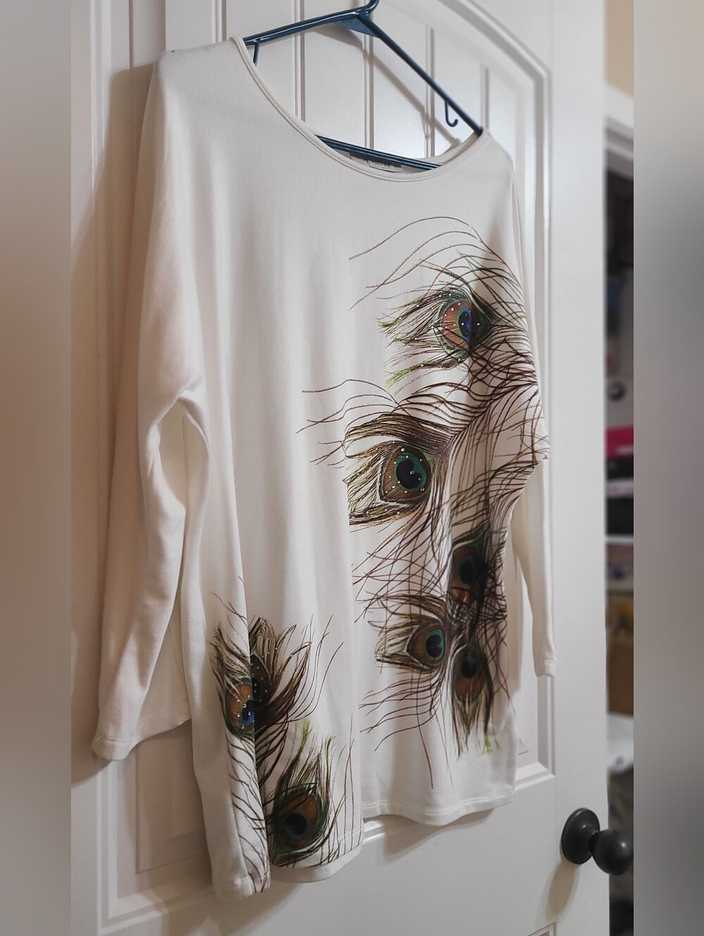 Peacock Feather Print Sweater